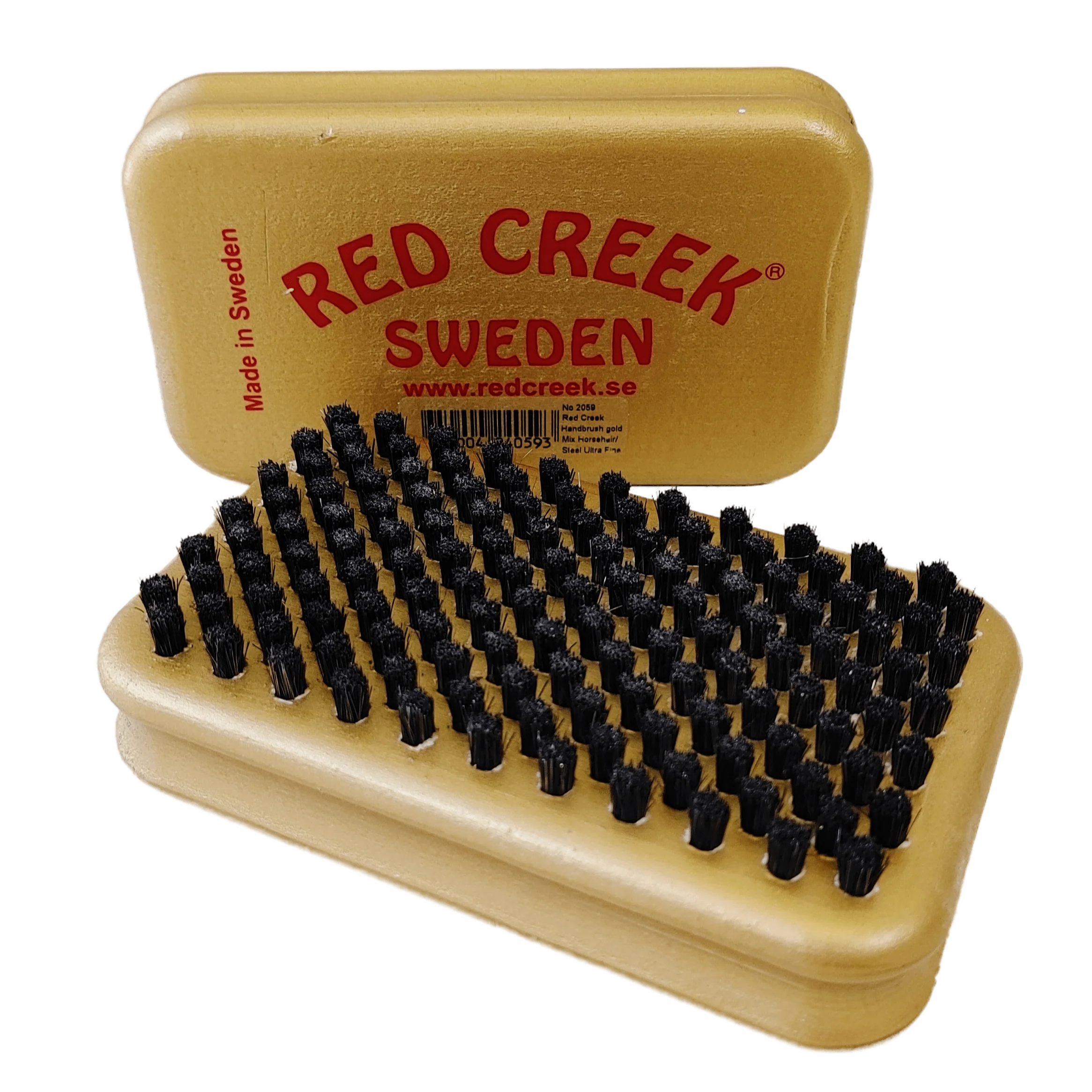 Red Creek Ultrafine Steel/Horsehair Mix Gold Hand Brush
