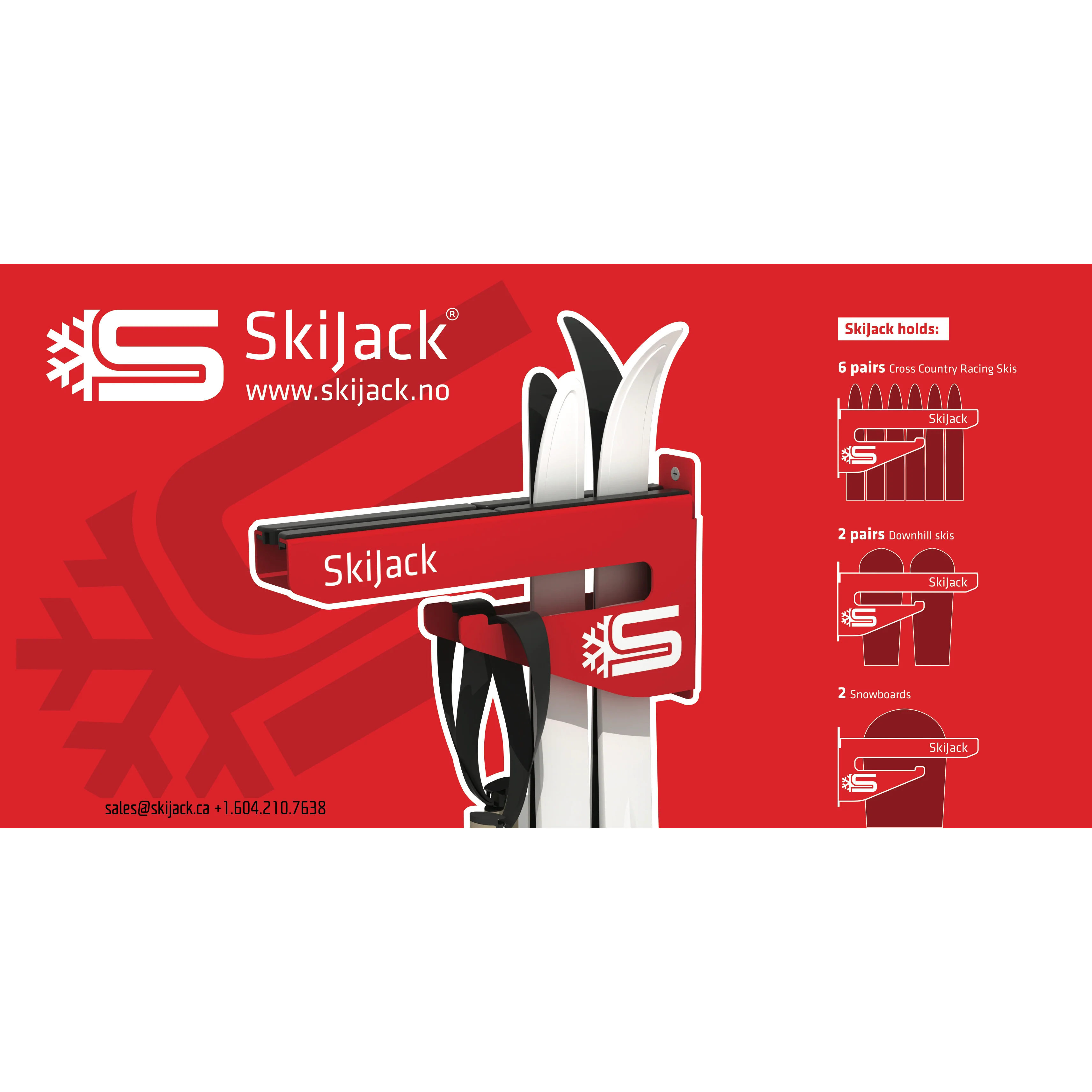 Skijack Wall-Mounted Ski and Snowboard Storage Hanger - Image 4